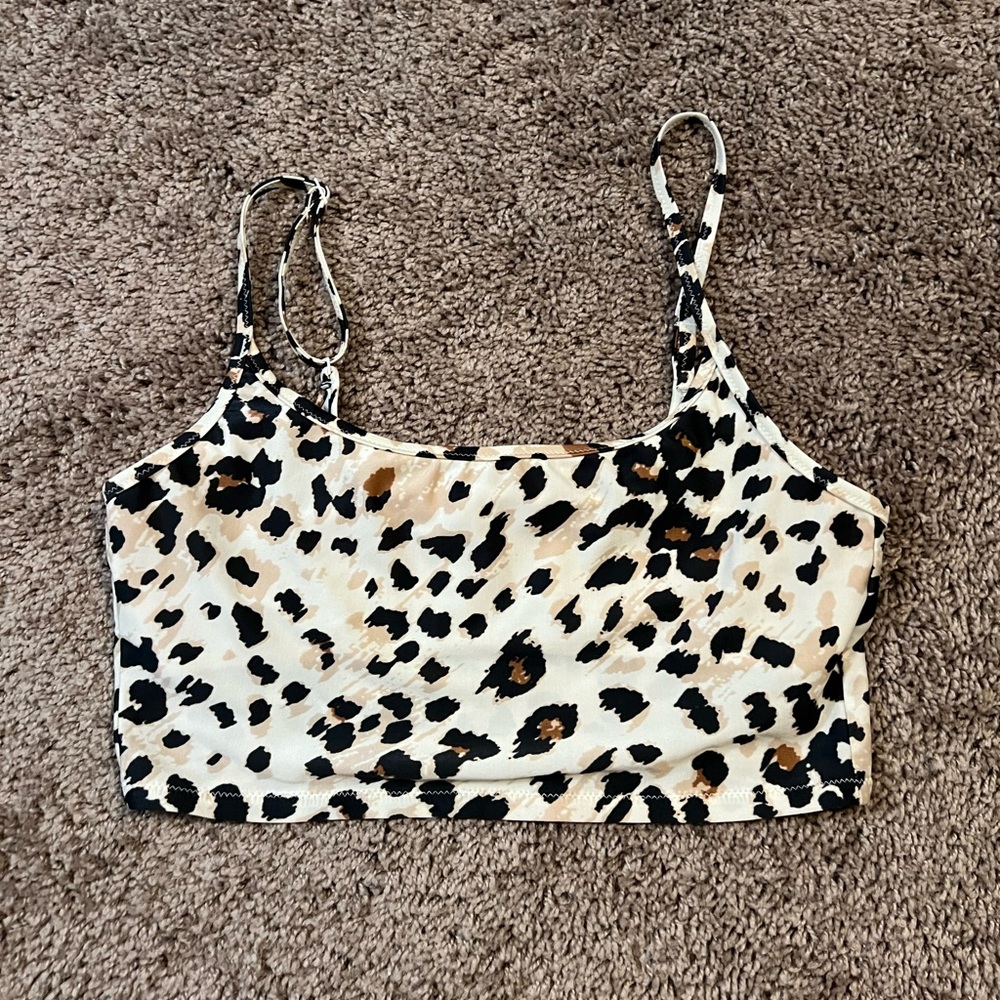 Leopard print aerie swim top